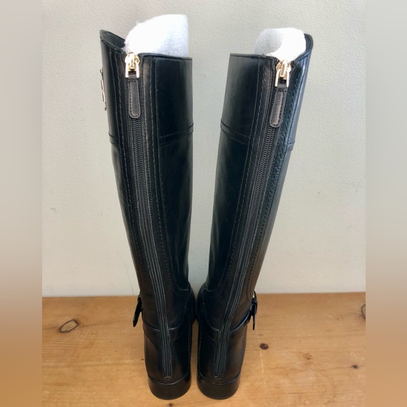 Tory Burch Adeline Black Riding Boots Size 6 Extended Calf - Picture 5 of 12